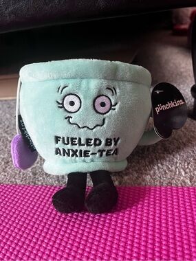 Punchkin Mint Green “Fueled by anxie-tea” plush